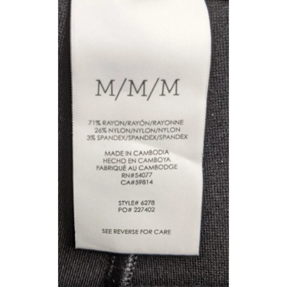 Cabi #6278 Fleggings Black Flared Leg Split Hem Ponte Knit Pull-On Pant SZ M